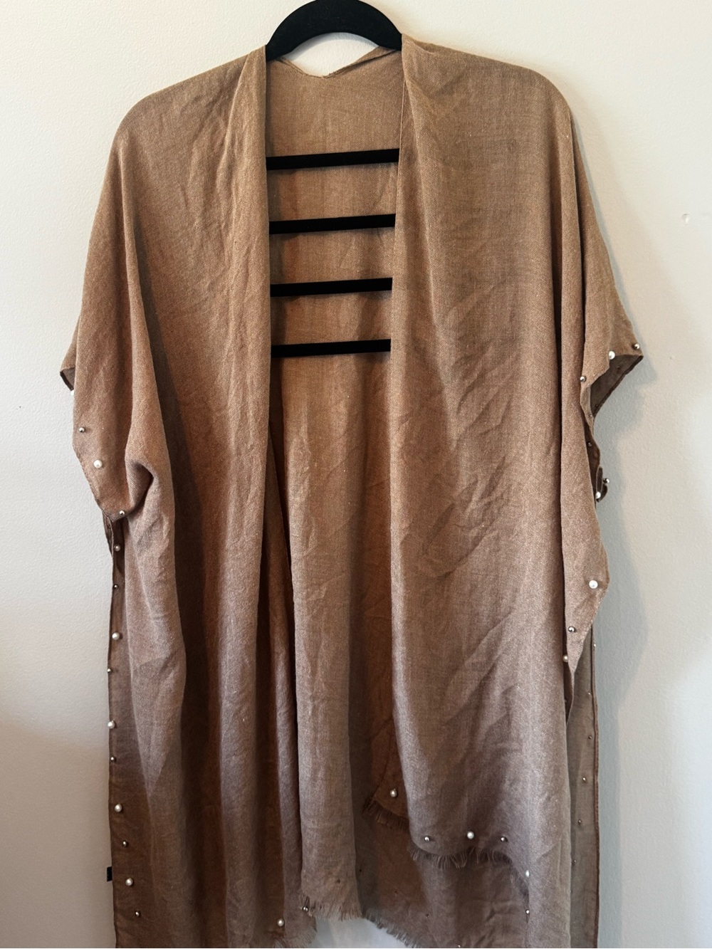 Lightweight Brown Open-Front Women's Drape Coat